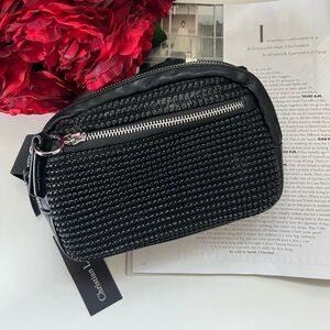 New Christian Lacroix Elegant Black Woven Women's Fanny Pack Bag Purse